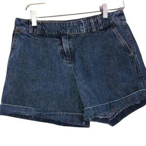 Willi Smith Womens Denim Cuffed Shorts Size 6 Blue 100% Cotton Casual Wear